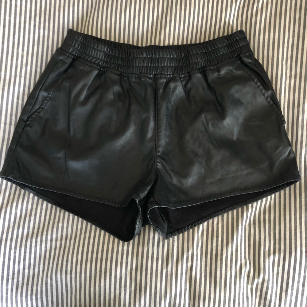 H&M faux leather shorts
